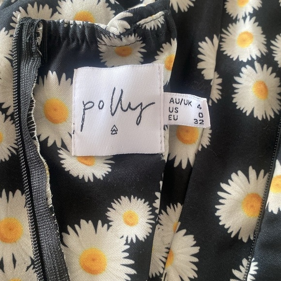 Princess Polly Black Dear Daisy Mini Dress Ruffle Hem Size 0 - Picture 7 of 12